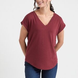 Ricki's Deep Red V-Neck Short Sleeve Tee
